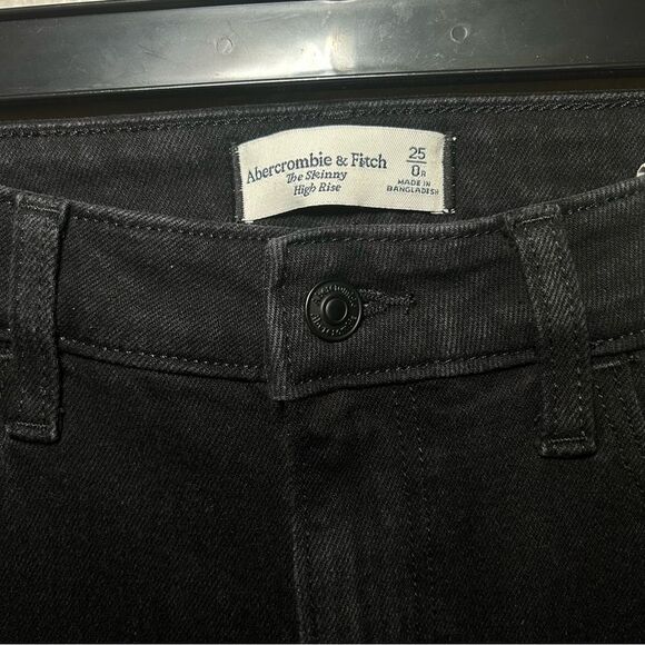 NEW Abercrombie & Fitch The Skinny black high rise jeans women’s size 25 / 0 - Picture 9 of 9